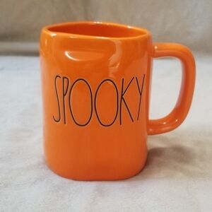 Rae Dunn Spooky Halloween Seasonal Holiday Coffee Mug. Solid Orange. NWT.